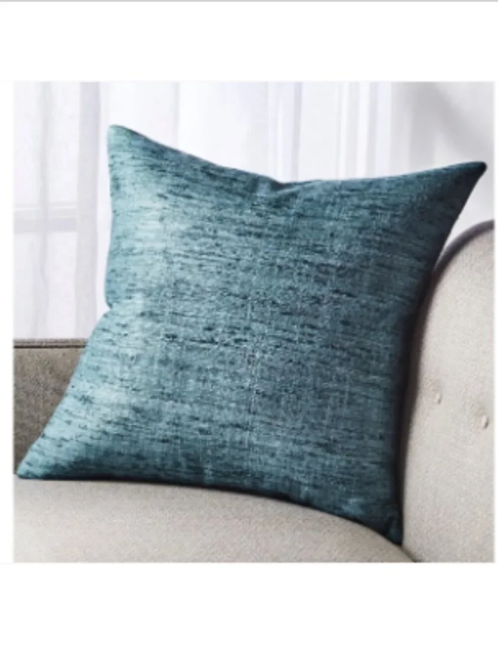 Crate and Barrell Turquoise Solid Velvet  Throw Pillow
